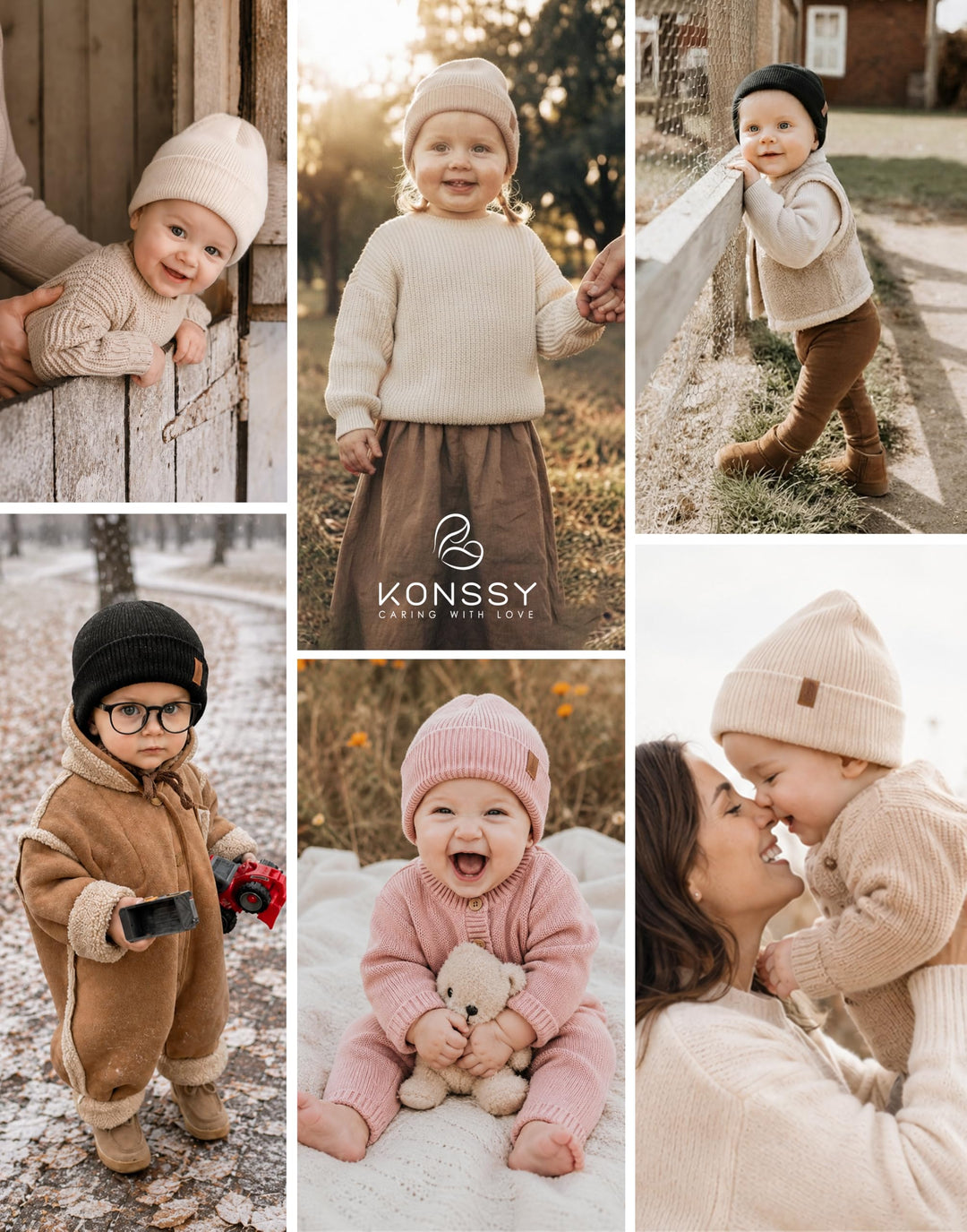 Konssy 4-Pack Baby Beanie Winter Hat for Newborn Infant Boy Girl 0-6 Months - Pink - image 3