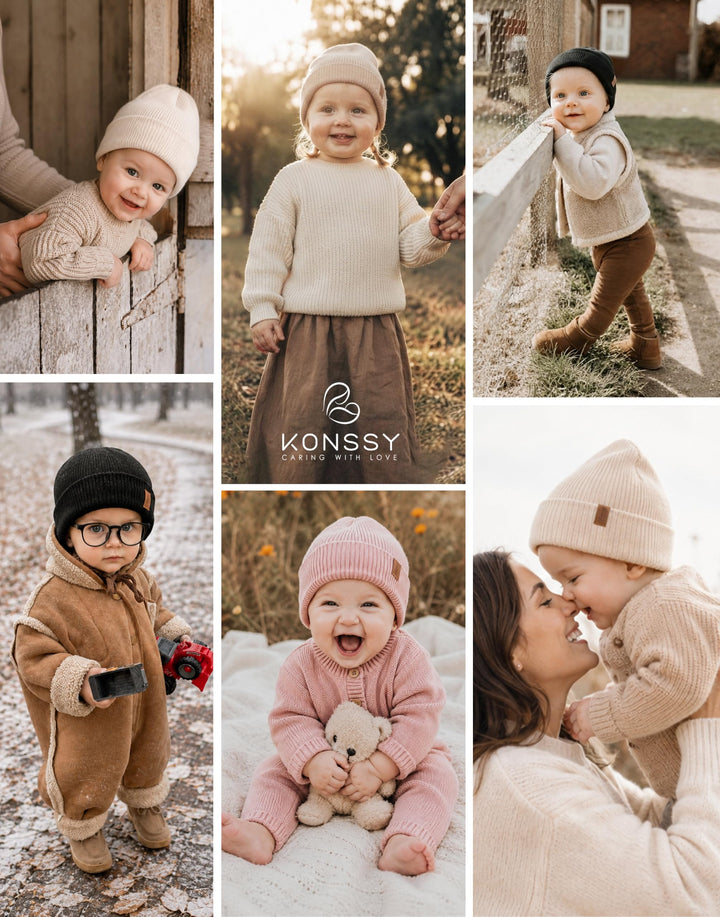 Konssy 4-Pack Baby Beanie Winter Hat for Newborn Infant Boy Girl 0-6 Months - Pink - image 3