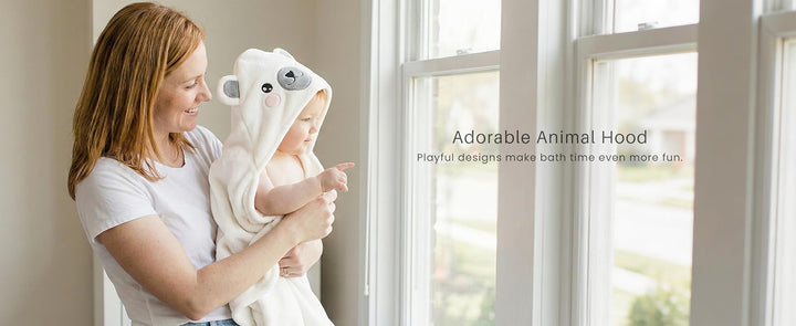 Konssy 2-Pack Hooded Baby Towels, Plush Fleece Animal Bath Towel with Hood - product details 8