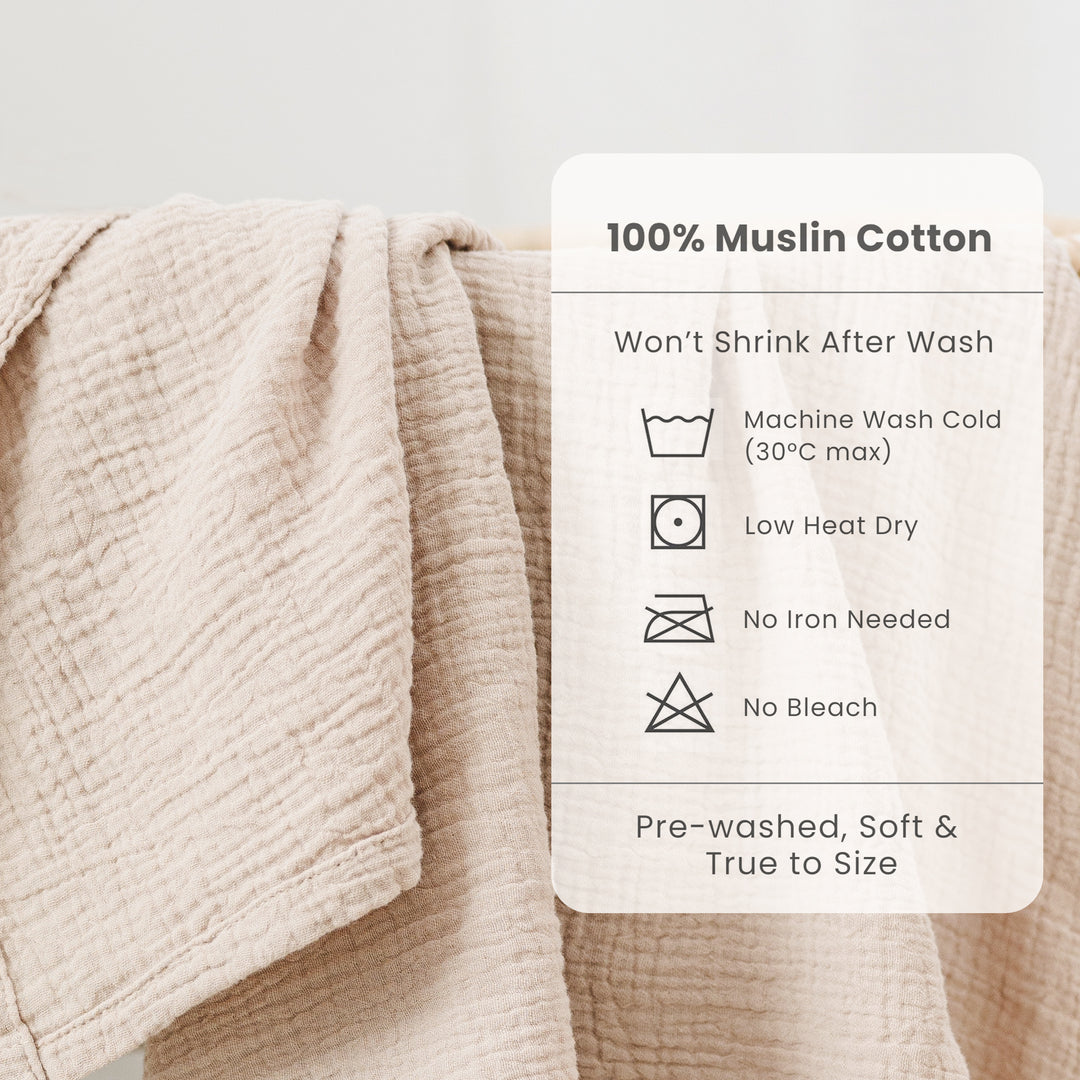 Konssy Muslin Hooded Bath Towels for Kids, 100% Cotton