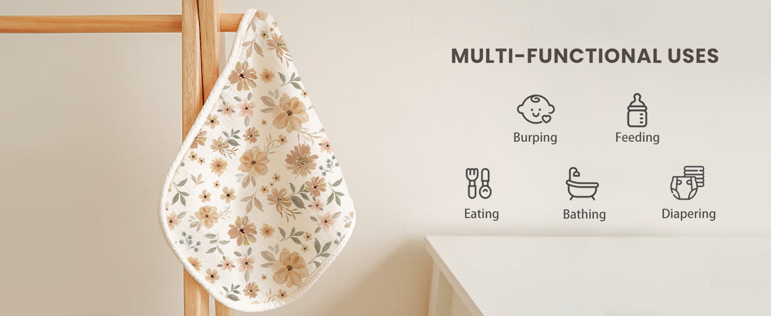 Konssy 6 Pack Large Muslin Baby Burp Cloths and Burp Rags Set for Newborn - product details 8