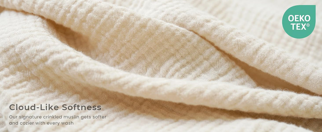 Konssy 100% Cotton Muslin Changing Pad Cover 2 Pack, 32"x16" Standard Fit - product details 4