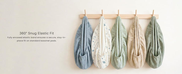 Konssy Muslin Bassinet Sheets for Baby Boys and Girls, 2 Pack, 33"x21" - product details 3