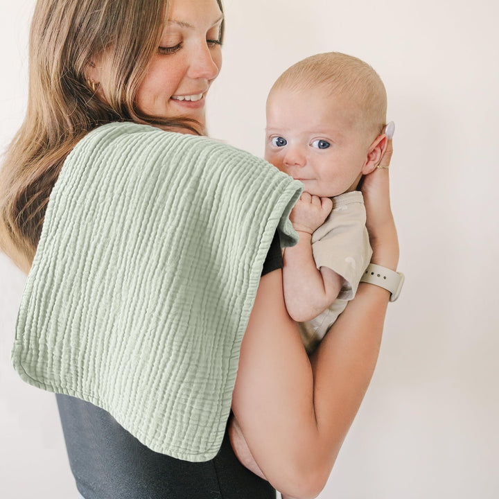 Konssy Muslin Baby Burp Cloths 6 Pack, Soft Absorbent 100% Cotton Burping Clothes for Newborns, Baby Boys and Girls, Unisex