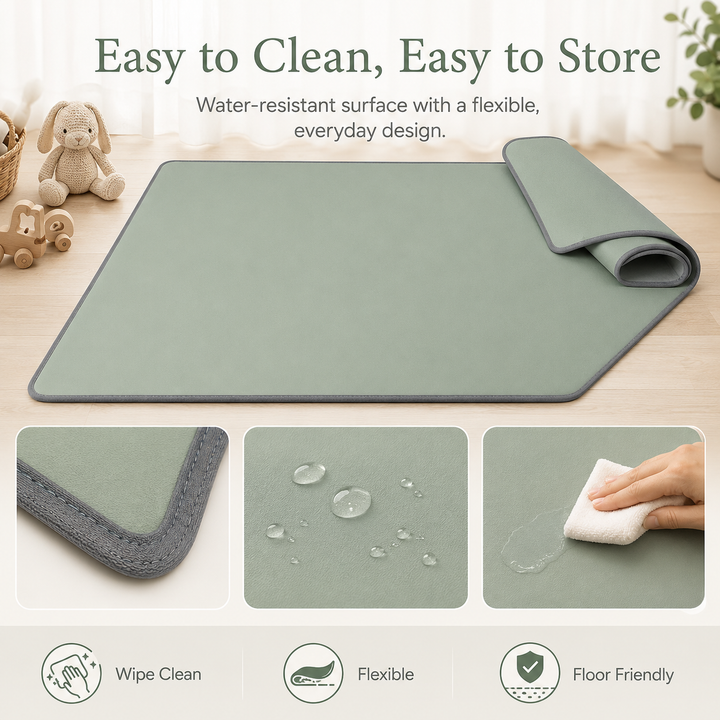 Konssy High Chair Splat Mat, Waterproof Baby Floor Mat, Non-Slip Wipeable Feeding Mat for Mealtime, Playtime and Pet Area