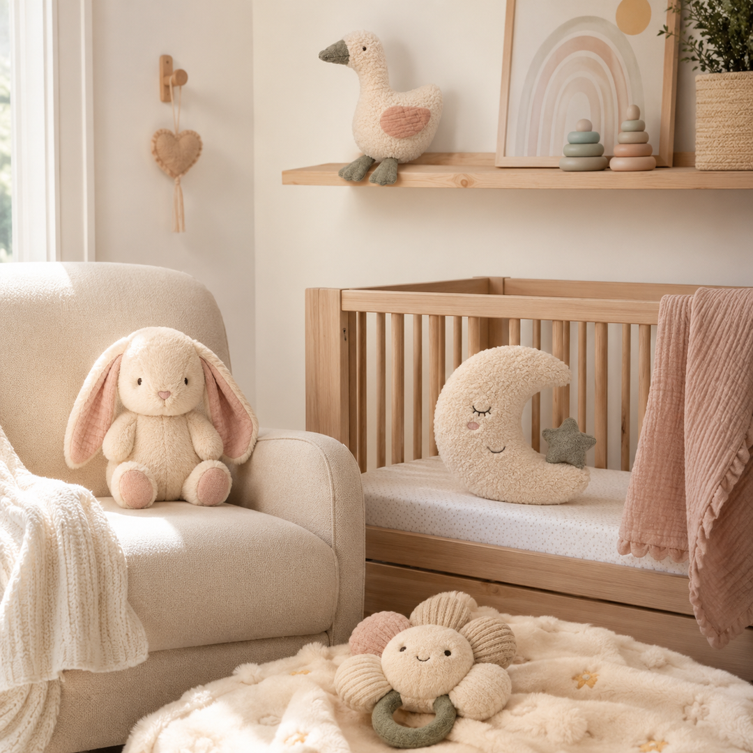 Konssy Baby Plush Toy Gift Set, 4 Piece Stuffed Animals for Nursery