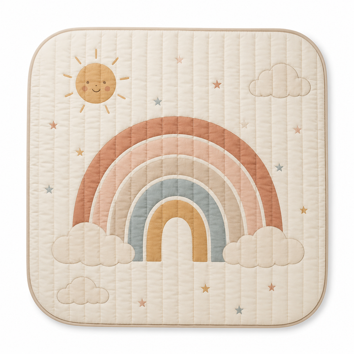 Konssy Baby Play Mat 50 x 50 in, Soft Quilted Tummy Time Mat