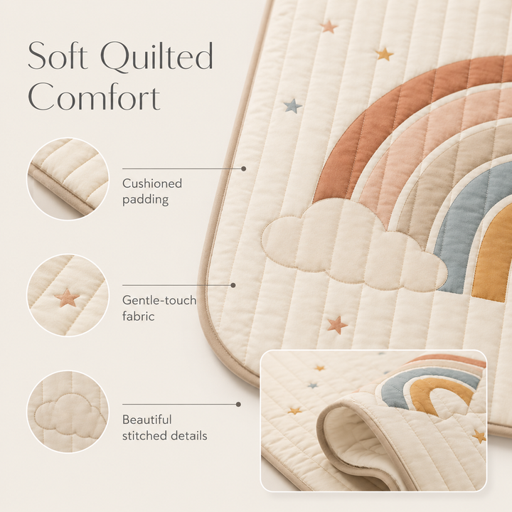 Konssy Baby Play Mat 50 x 50 in, Soft Quilted Tummy Time Mat
