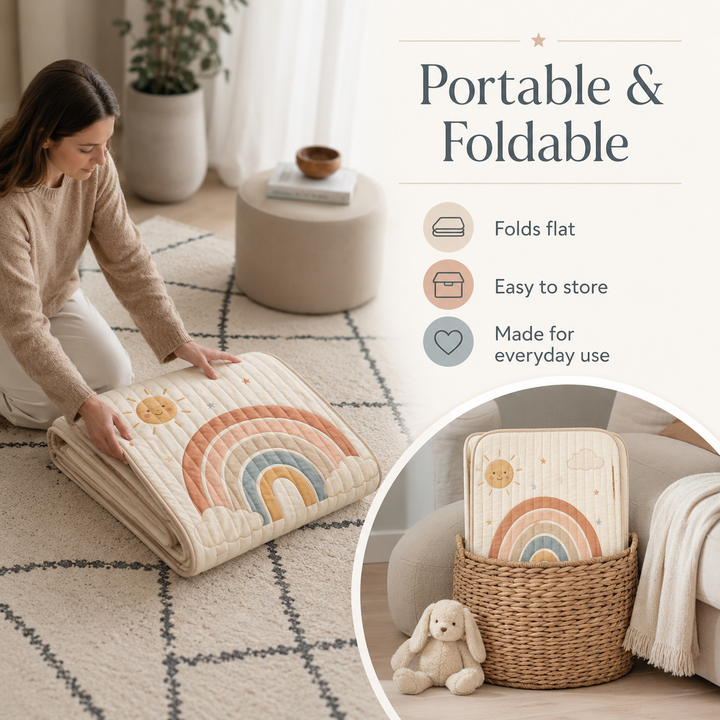 Konssy Baby Play Mat 50 x 50 in, Soft Quilted Tummy Time Mat