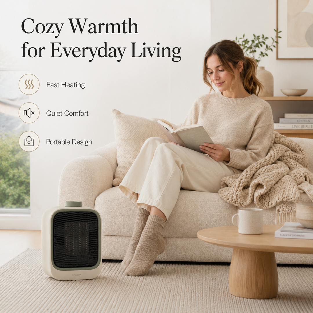Konssy Portable Space Heater, PTC Ceramic Electric Heater with Thermostat