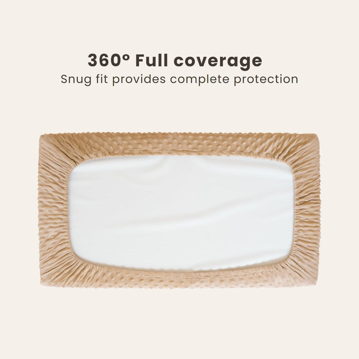 Konssy Minky Changing Pad Cover 2 Pack, Soft Minky Dots Plush Diaper Changing Table Cover Set