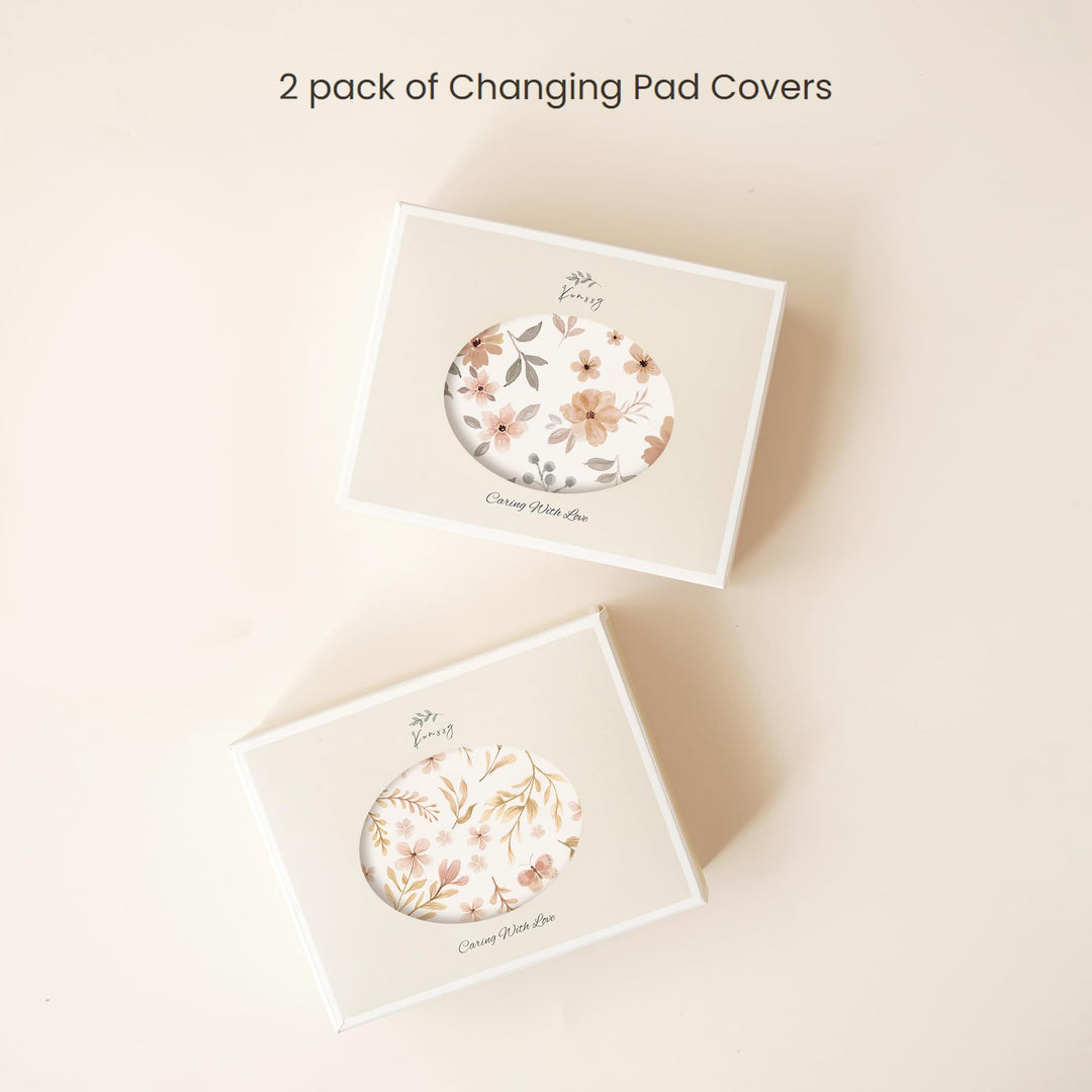 Konssy Minky Changing Pad Cover 2 Pack, Soft Minky Dots Plush Diaper Changing Table Cover Set