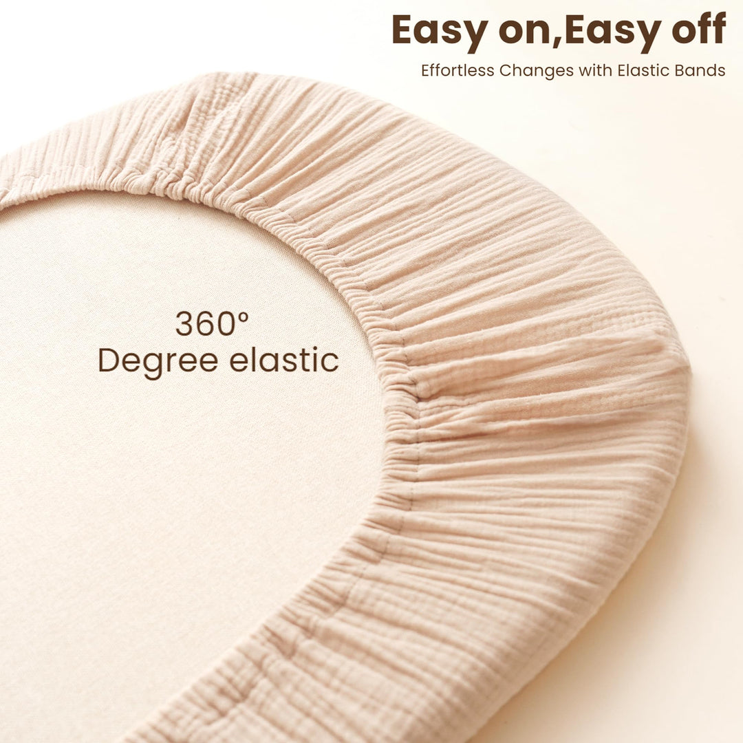 Konssy 2 Pack Muslin Bassinet Sheets for Baby Boy