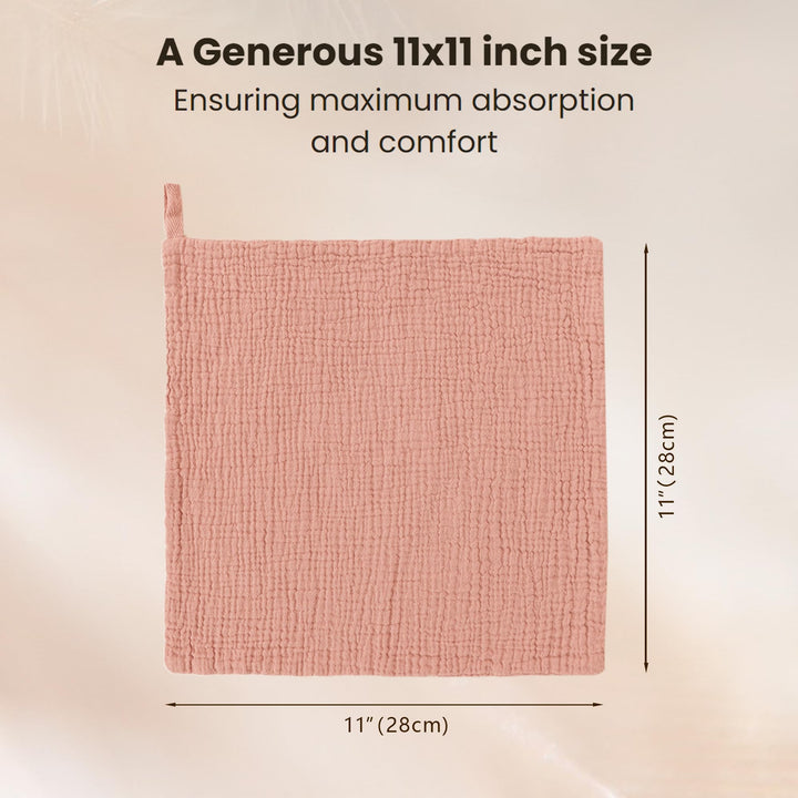 Konssy 10-Pack Muslin Baby Washcloths