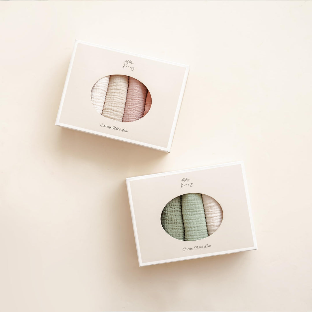 Konssy 10-Pack Muslin Baby Washcloths