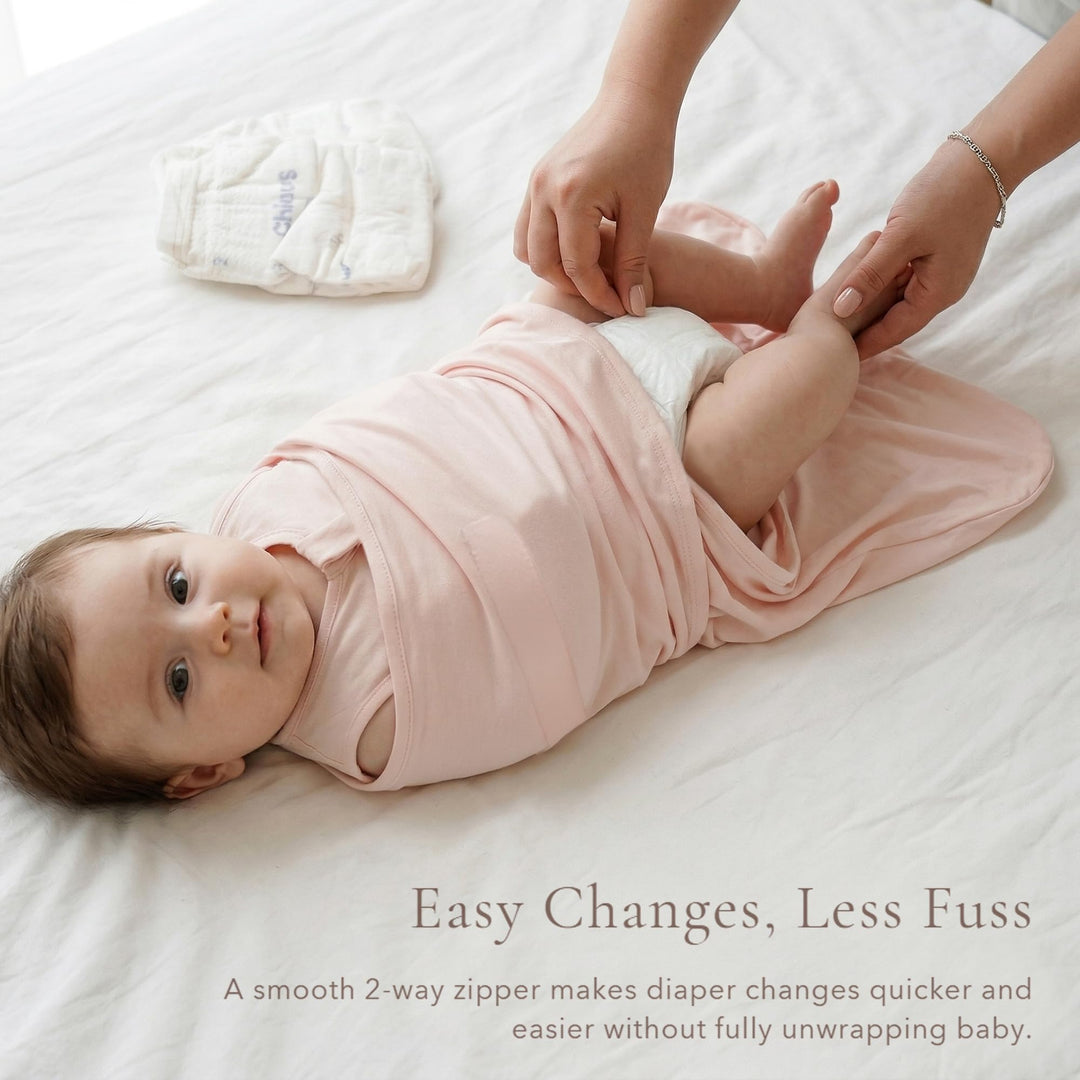 Konssy Rayon Made from Bamboo Newborn Baby Sleep Sack 2 Pack, 3-Way Swaddle Sack with Removable Adjustable