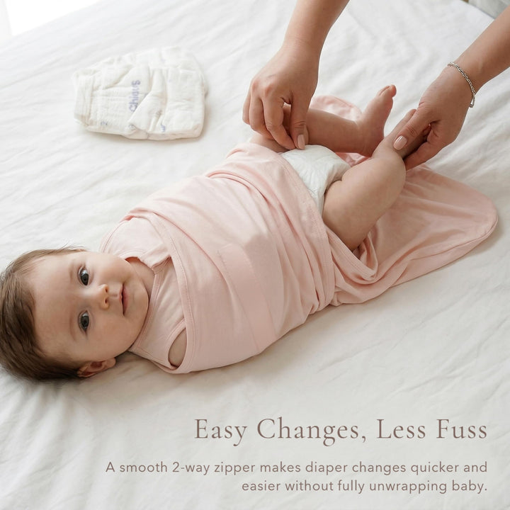 Konssy Rayon Made from Bamboo Newborn Baby Sleep Sack 2 Pack, 3-Way Swaddle Sack with Removable Adjustable