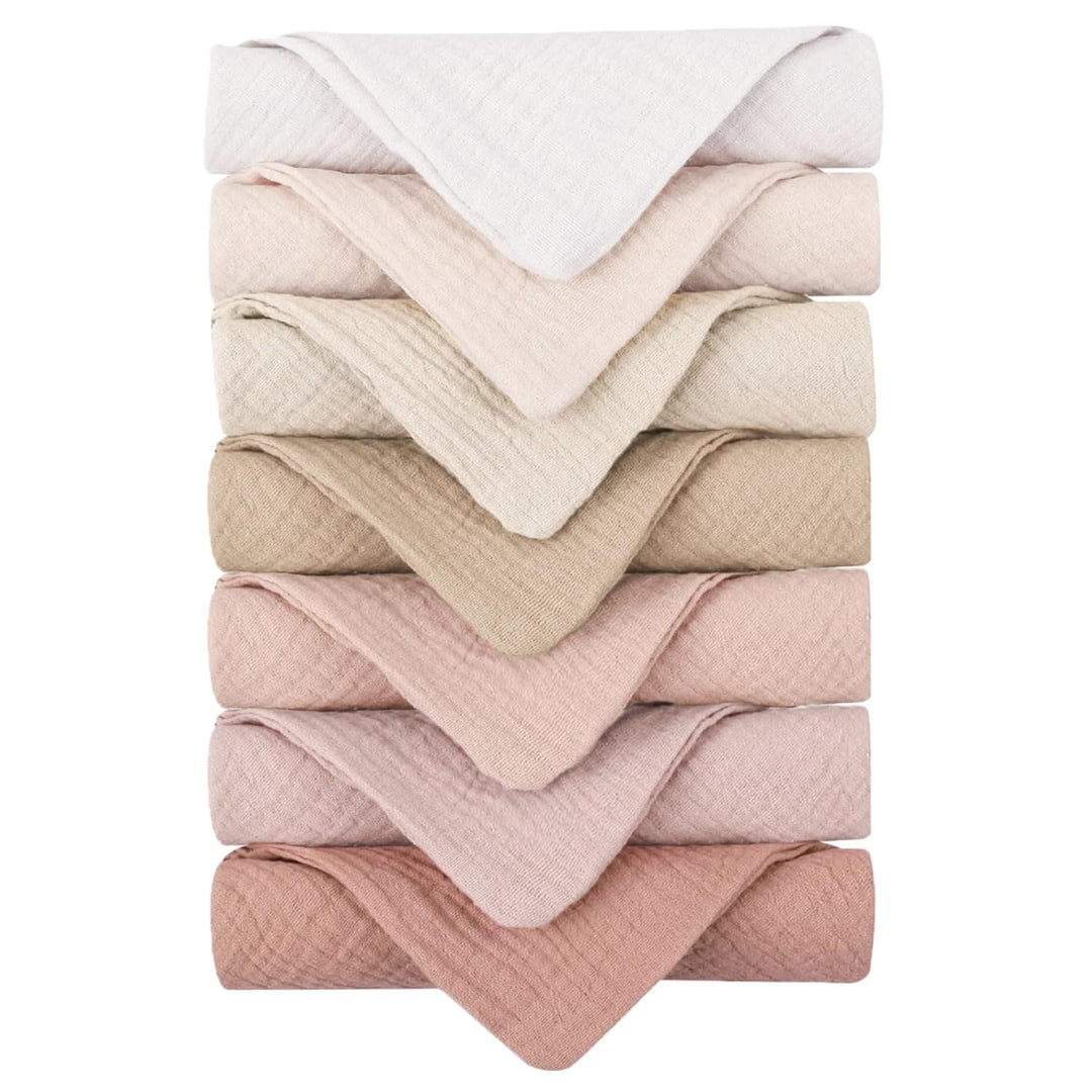Konssy 7-Pack Ultra Soft Muslin Cotton Face Wash Cloths