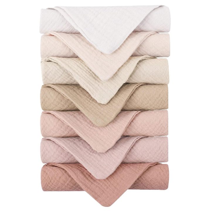 Konssy 7-Pack Ultra Soft Muslin Cotton Face Wash Cloths