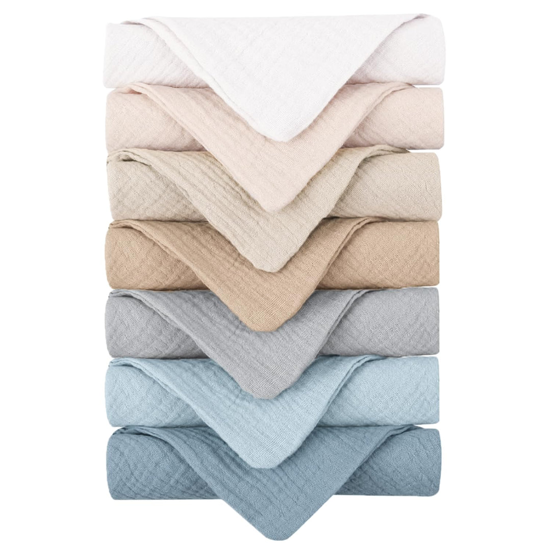 Konssy 7-Pack Ultra Soft Muslin Cotton Face Wash Cloths