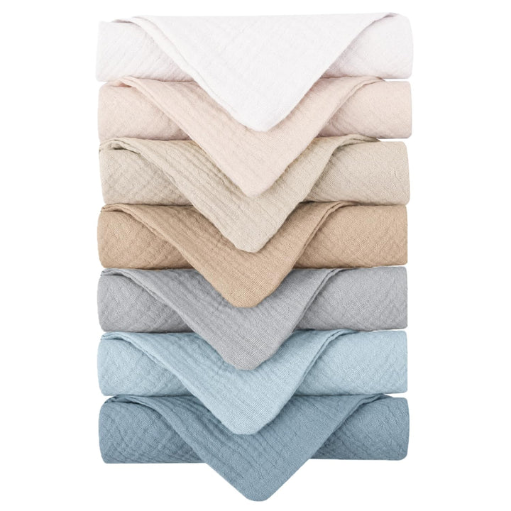 Konssy 7-Pack Ultra Soft Muslin Cotton Face Wash Cloths