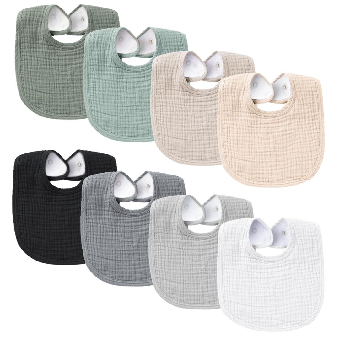 Baby Cotton Bibs 8 Pack