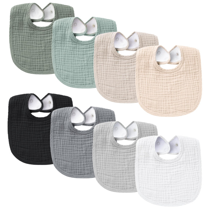 Baby Cotton Bibs 8 Pack