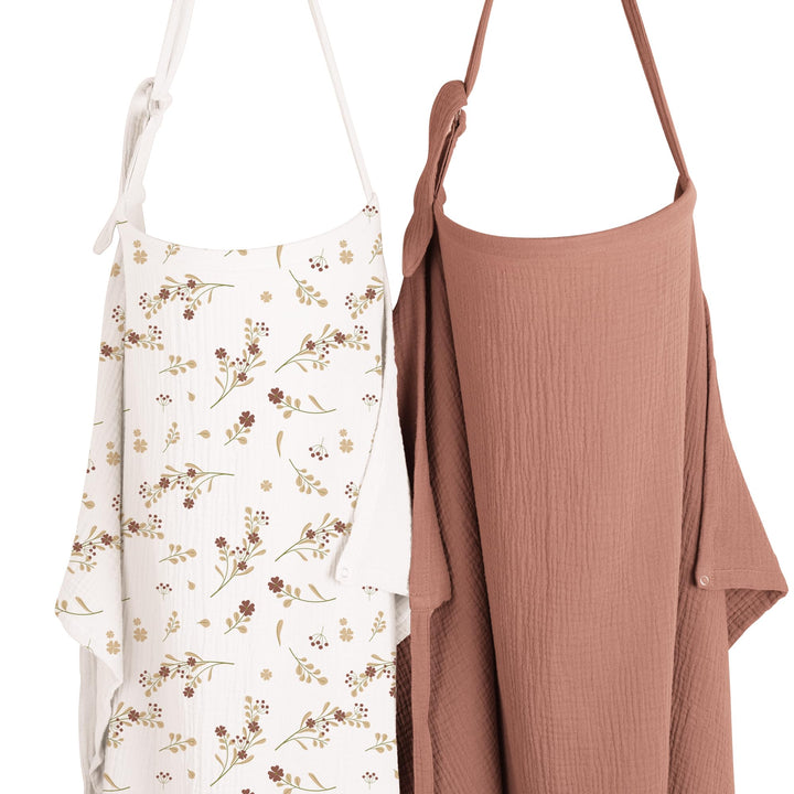 Konssy 2-Pack Muslin Nursing Cover Up for Breastfeeding Moms