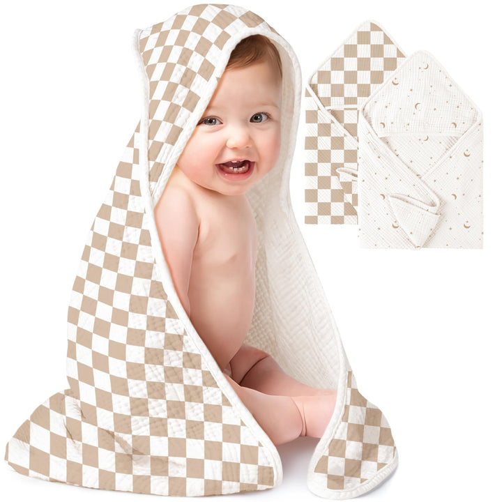 Muslin Hooded Baby Towels 2 Pack