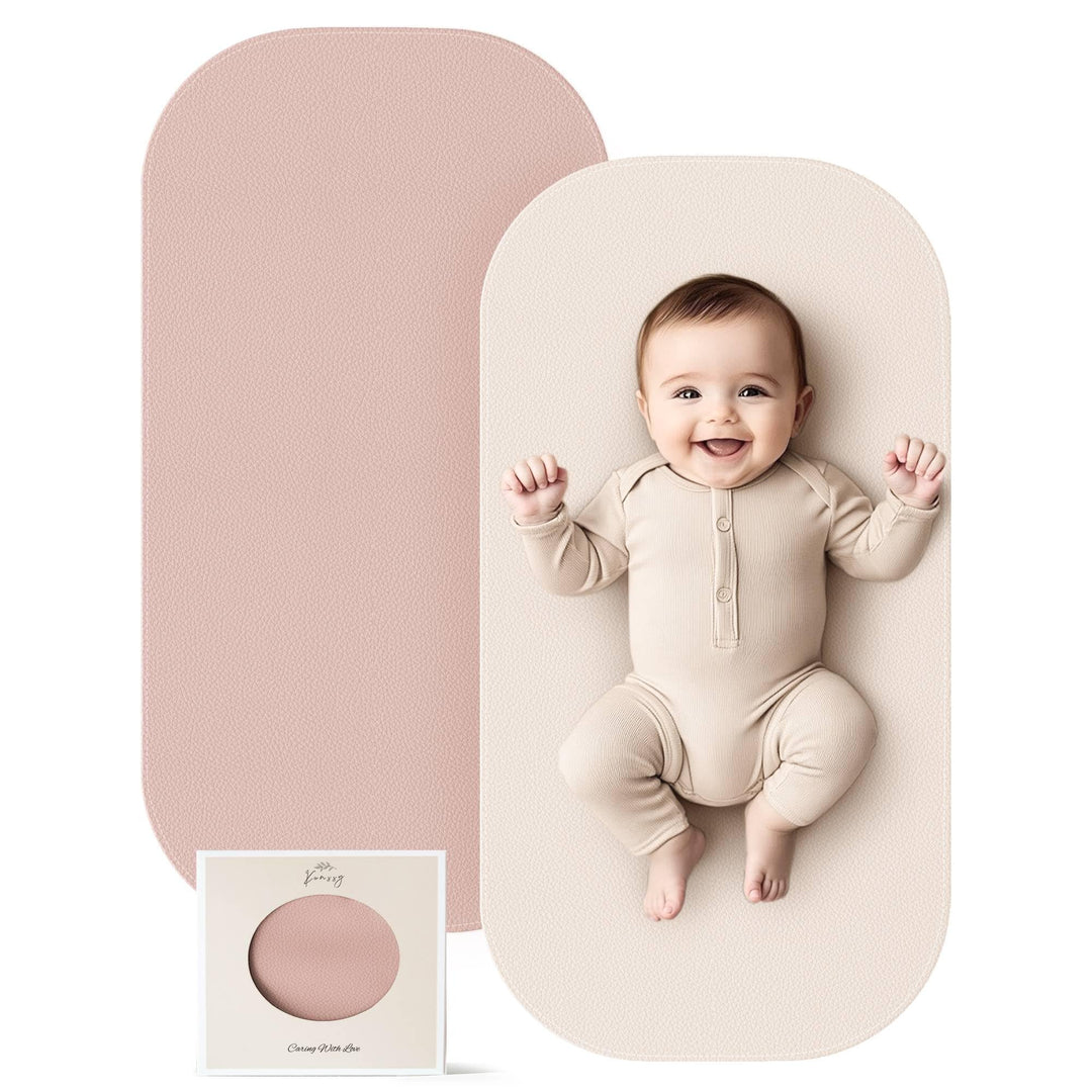 Konssy Faux Leather Baby Changing Mat, Waterproof, Wipeable & Portable Diaper Changing Pad for Travel or Home