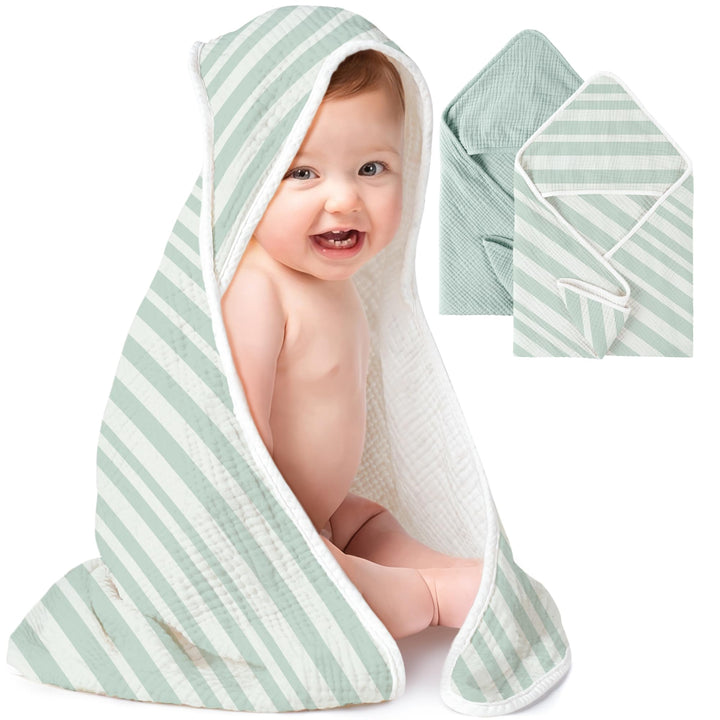 Muslin Hooded Baby Towels 2 Pack