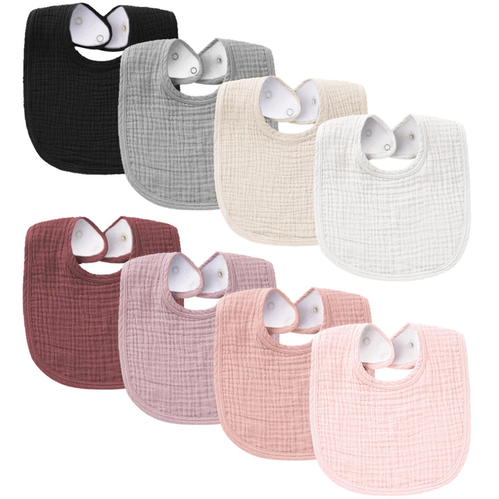 Baby Cotton Bibs 8 Pack