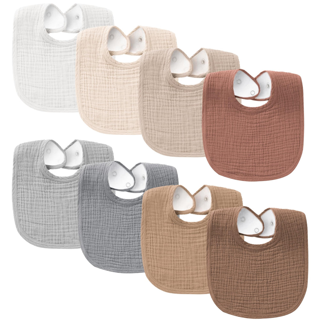 Baby Cotton Bibs 8 Pack