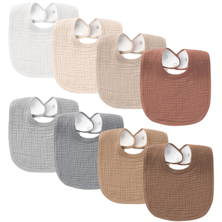 Baby Cotton Bibs 8 Pack