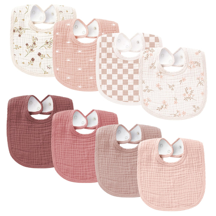 Baby Cotton Bibs 8 Pack