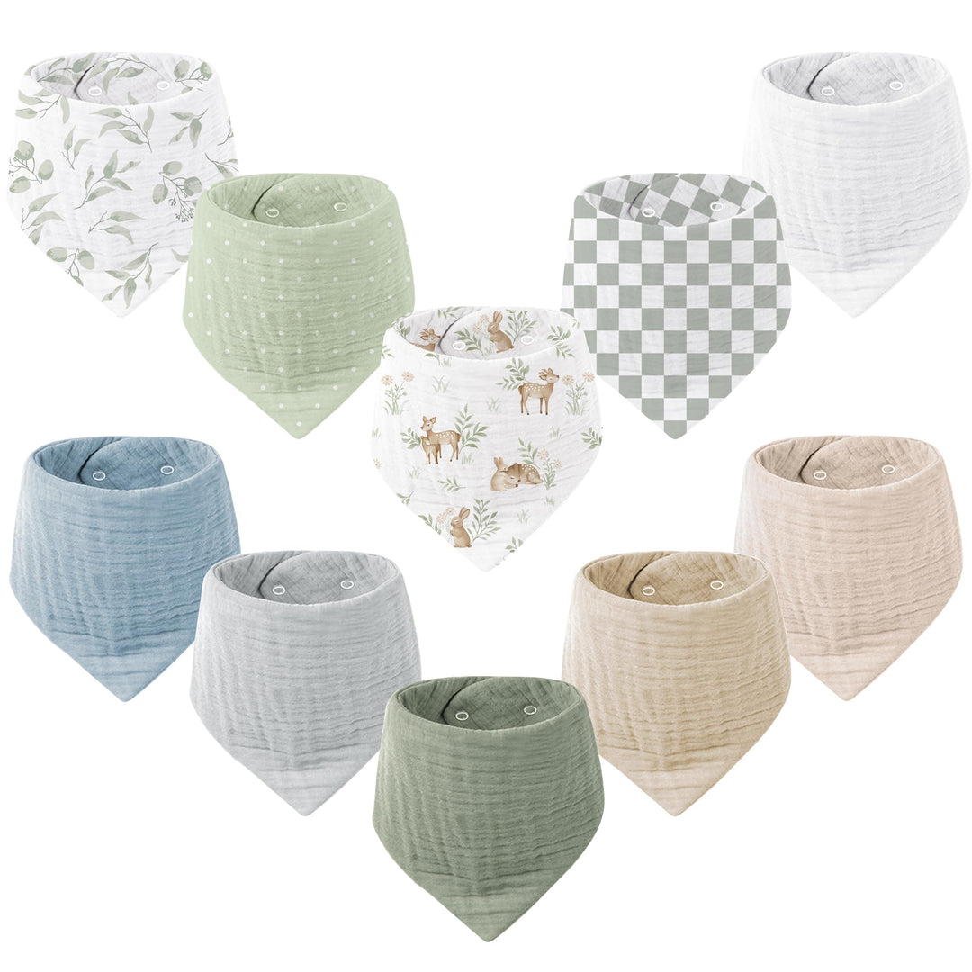 Muslin Baby Bibs 10 Pack