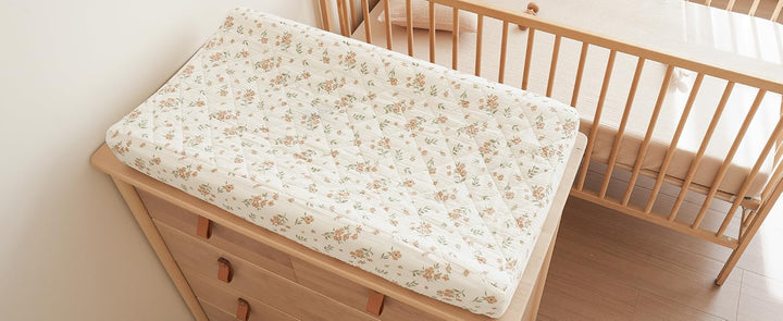 Konssy 2 Pack Quilted Muslin Changing Pad Cover, Waterproof Layer, 32"x16" - product details 9