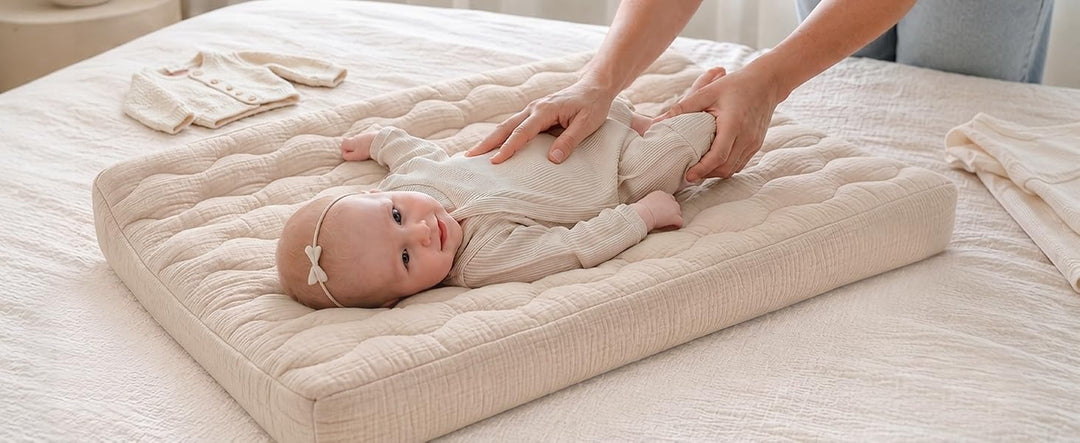 Konssy 2 Pack Quilted Muslin Changing Pad Cover, Waterproof Layer 32" x 16" - product details 12