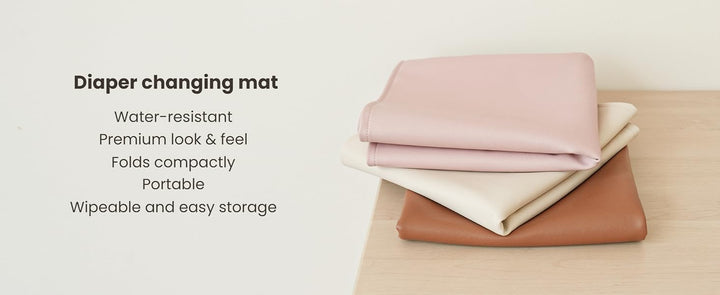 Konssy Faux Leather Waterproof Baby Changing Mat 2 Pack, Regular, 32"x20" - product details 7