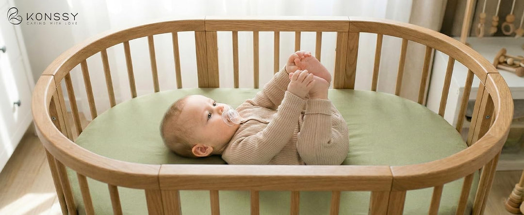 Konssy 3 Pack Stretchy Bassinet Sheets for Baby Girls and Boys, 32"x16" - product details 1