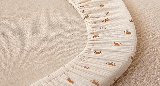 Konssy 2 Pack Muslin Bassinet Sheets for Baby Girls Boys, 32"x16" - product details 5