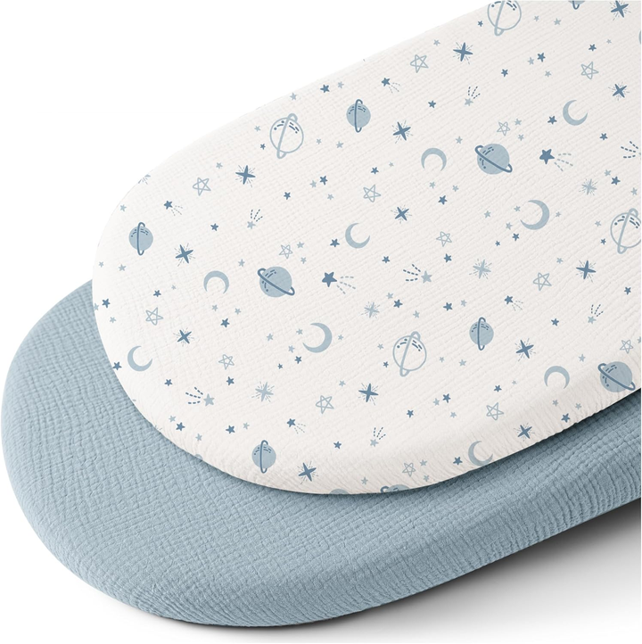 Baby Fitted Bassinet Sheets 2 Pack