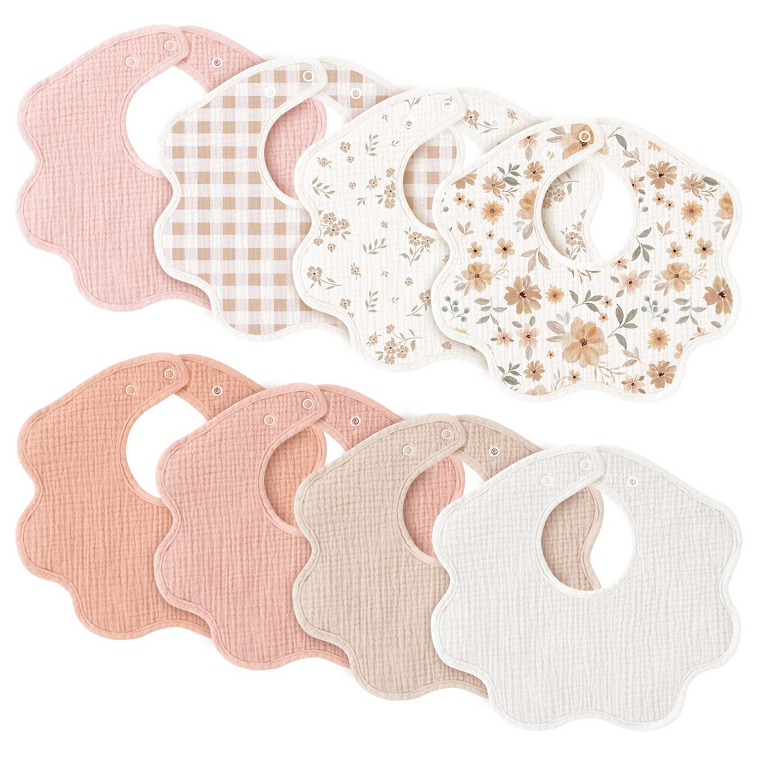 Konssy Muslin Baby Bibs 8 Pack