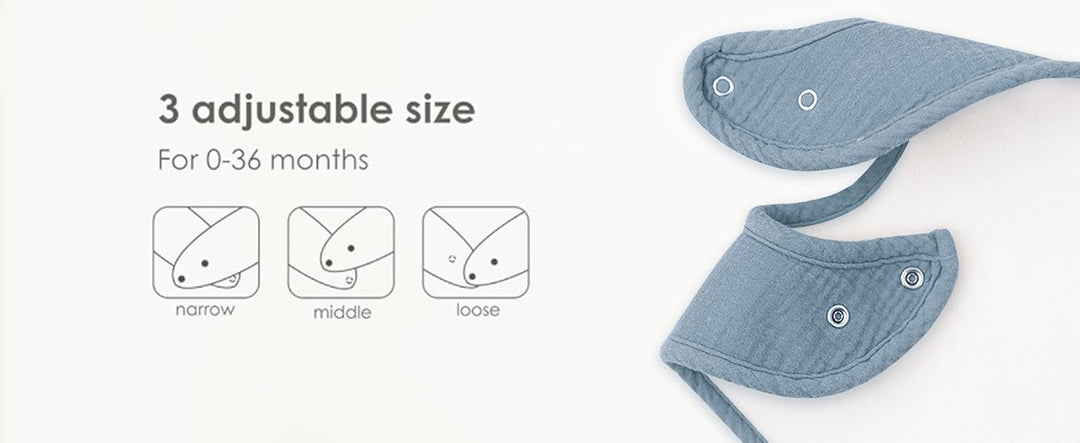 Konssy 6-Pack Muslin Cotton Baby Bibs for Drooling and Teething - product details 7