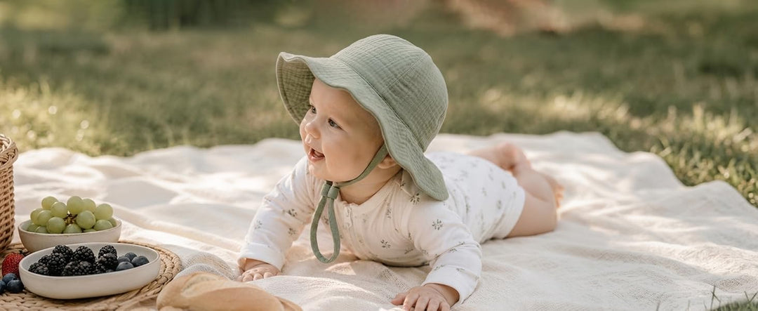Konssy 2-Pack Muslin Baby Sun Hats for Girls with Bows, UPF 50+ - product details 5