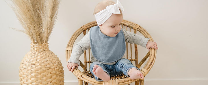 Konssy 6-Pack Muslin Cotton Baby Bibs for Drooling and Teething - product details 2