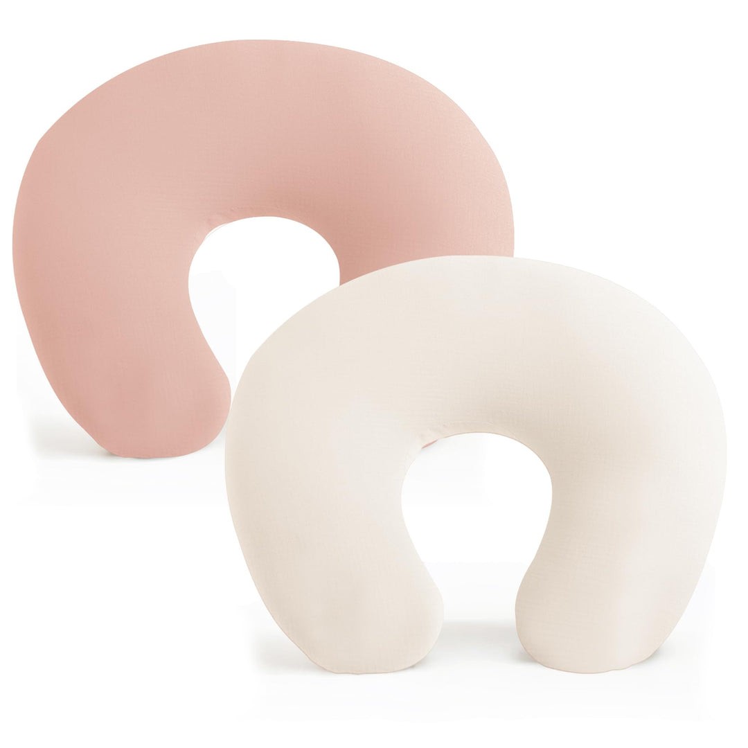 Konssy 2 Pack Nursing Pillow Covers, Soft Stretchy Cover for Breastfeeding Covers Only, Milk Silk Fabric, Breathable & Machine Washable, Slipcovers for Newborn Baby Boy Girl,
