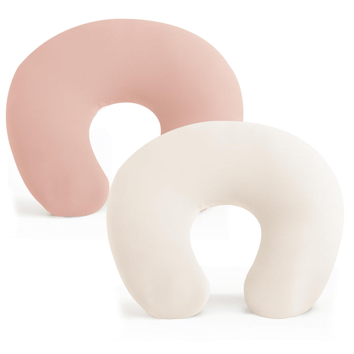 Konssy 2 Pack Nursing Pillow Covers, Soft Stretchy Cover for Breastfeeding Covers Only, Milk Silk Fabric, Breathable & Machine Washable, Slipcovers for Newborn Baby Boy Girl,