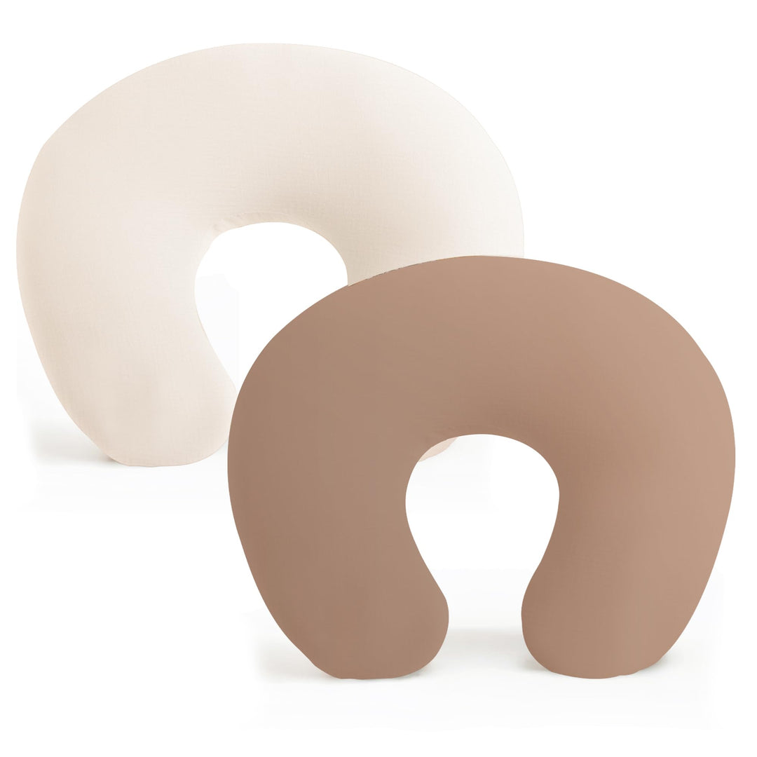 Konssy 2 Pack Nursing Pillow Covers, Soft Stretchy Cover for Breastfeeding Covers Only, Milk Silk Fabric, Breathable & Machine Washable, Slipcovers for Newborn Baby Boy Girl,