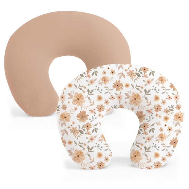 Konssy 2 Pack Nursing Pillow Covers, Soft Stretchy Cover for Breastfeeding Covers Only, Milk Silk Fabric, Breathable & Machine Washable, Slipcovers for Newborn Baby Boy Girl,